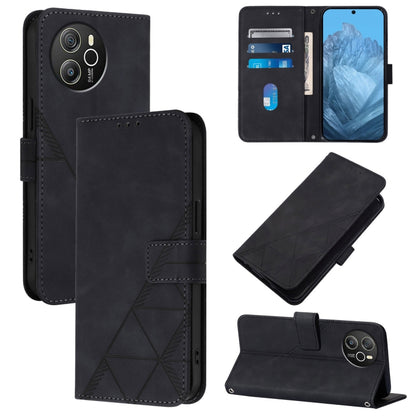 For Blackview Shark 8 Crossbody 3D Embossed Flip Leather Phone Case(Black) - More Brand by buy2fix | Online Shopping UK | buy2fix