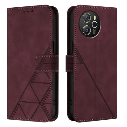 For Blackview Shark 8 Crossbody 3D Embossed Flip Leather Phone Case(Wine Red) - More Brand by buy2fix | Online Shopping UK | buy2fix