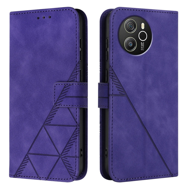 For Blackview Shark 8 Crossbody 3D Embossed Flip Leather Phone Case(Purple) - More Brand by buy2fix | Online Shopping UK | buy2fix