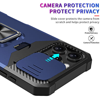 For iPhone 16 Pro Camera Shield Card Slot PC+TPU Phone Case(Red) - iPhone 16 Pro Cases by buy2fix | Online Shopping UK | buy2fix