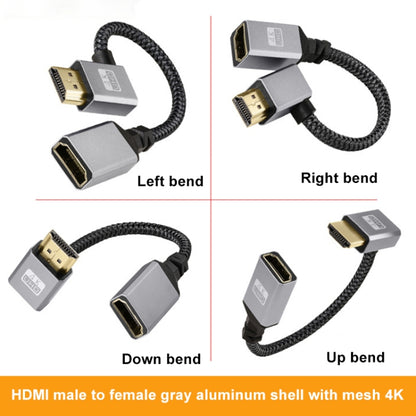 Right Elbow HDMI Male to Female 4K UHD Extension Cable Computer TV Adapter, Length: 20cm - Cable by buy2fix | Online Shopping UK | buy2fix