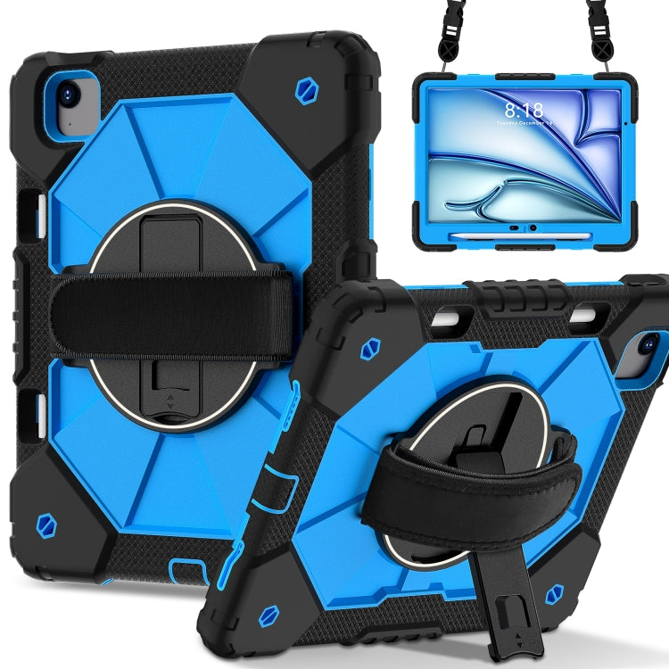 For iPad Air 11 2025 / 2024 Contrast Color Robot Silicone Hybrid PC Tablet Case(Black Blue) - iPad Air 11 2025 / 2024 Cases by buy2fix | Online Shopping UK | buy2fix