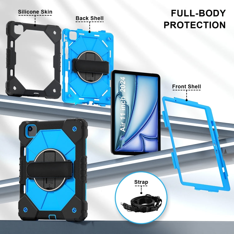 For iPad Air 11 2025 / 2024 Contrast Color Robot Silicone Hybrid PC Tablet Case(Black Blue) - iPad Air 11 2025 / 2024 Cases by buy2fix | Online Shopping UK | buy2fix