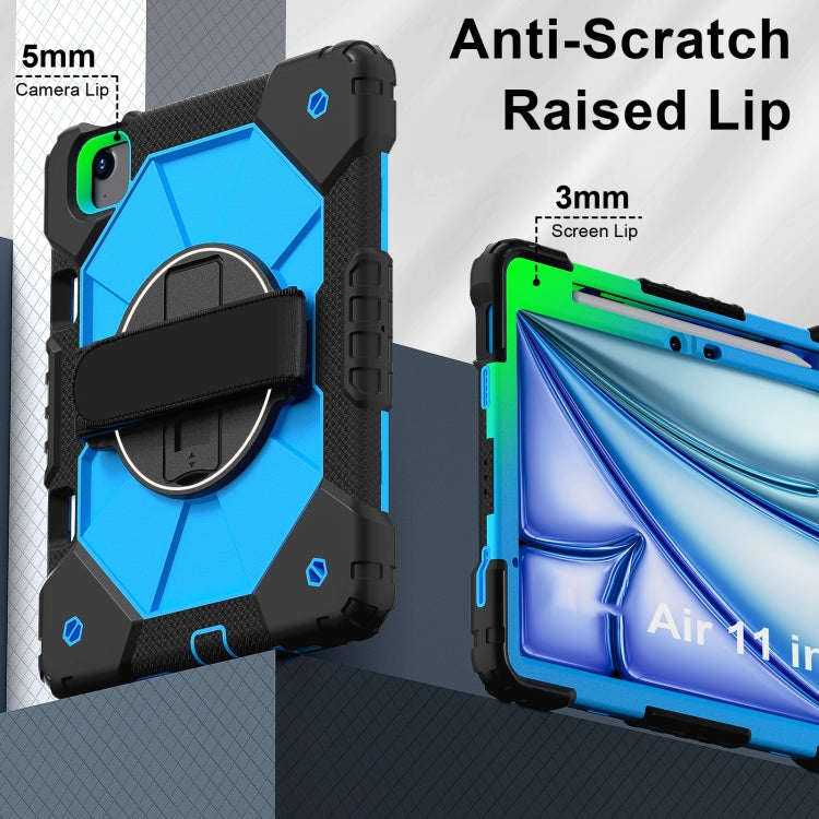 For iPad Air 11 2025 / 2024 Contrast Color Robot Silicone Hybrid PC Tablet Case(Black Blue) - iPad Air 11 2025 / 2024 Cases by buy2fix | Online Shopping UK | buy2fix