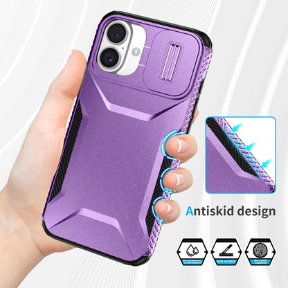 For iPhone 16 Plus Sliding Camshield Phone Case(Purple) - iPhone 16 Plus Cases by buy2fix | Online Shopping UK | buy2fix