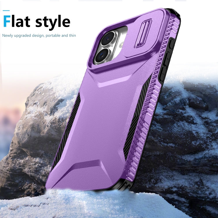 For iPhone 16 Plus Sliding Camshield Phone Case(Purple) - iPhone 16 Plus Cases by buy2fix | Online Shopping UK | buy2fix