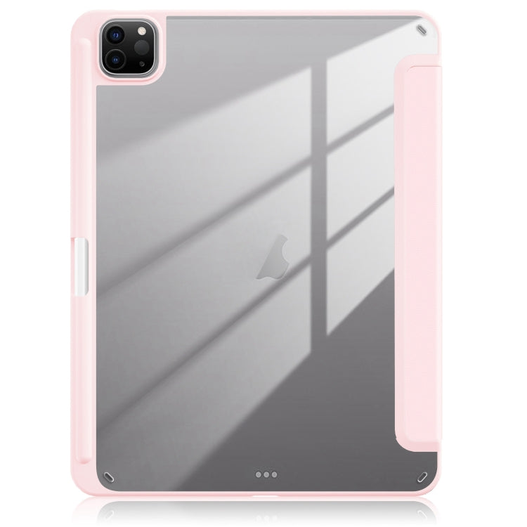 For iPad Air 11 2024 / Pro 11 2022 Acrylic 3-Fold Smart Leather Tablet Case(Pink) - iPad Air 11 2024 Cases by buy2fix | Online Shopping UK | buy2fix