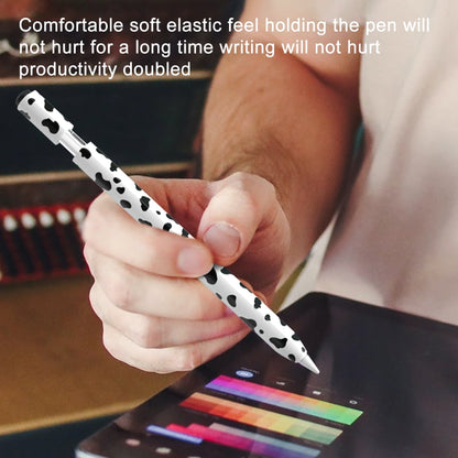 For Apple Pencil 1 Cow Pattern Stylus Silicone Protective Cover(Black) - Pencil Accessories by buy2fix | Online Shopping UK | buy2fix