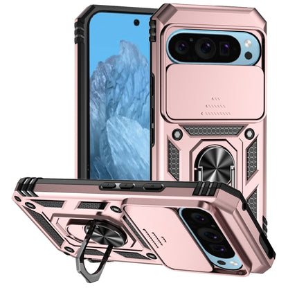 For Google Pixel 9 Sliding Camshield Holder Phone Case(Rose Gold) - Google Cases by buy2fix | Online Shopping UK | buy2fix