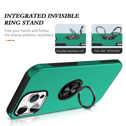 For iPhone 16 Pro Max Magnetic Ring Holder Phone Case(Dark Green) - iPhone 16 Pro Max Cases by buy2fix | Online Shopping UK | buy2fix