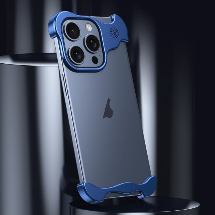 For iPhone 13 Aromatherapy Alloy Frameless Phone Case(Blue) - iPhone 13 Cases by buy2fix | Online Shopping UK | buy2fix