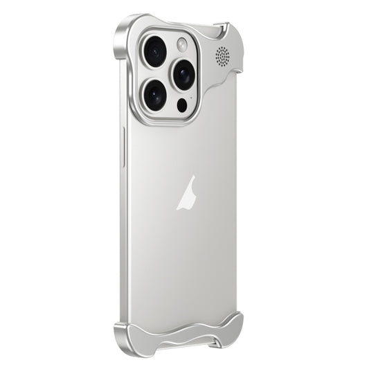 For iPhone 14 Pro Max Aromatherapy Alloy Frameless Phone Case(Silver) - iPhone 14 Pro Max Cases by buy2fix | Online Shopping UK | buy2fix