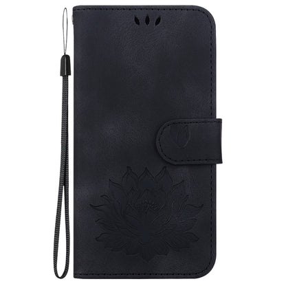 For Google Pixel 9 Pro Lotus Embossed Leather Phone Case(Black) - Google Cases by buy2fix | Online Shopping UK | buy2fix