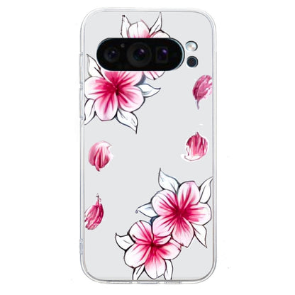 For Google Pixel 9 Colored Drawing Pattern Transparent TPU Phone Case(Sakura) - Google Cases by buy2fix | Online Shopping UK | buy2fix