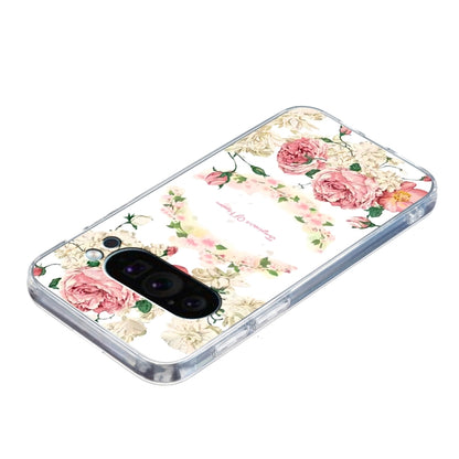 For Google Pixel 9 Colored Drawing Pattern Transparent TPU Phone Case(Rose) - Google Cases by buy2fix | Online Shopping UK | buy2fix