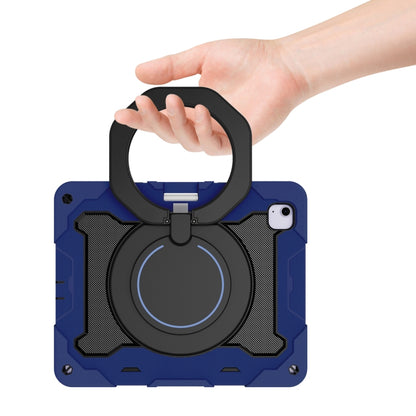 For iPad Air 13 2024 Armor Portable Rotating Ring Holder Silicone Tablet Case with Pen Slot(Navy Blue) - iPad Air 13 2024 Cases by buy2fix | Online Shopping UK | buy2fix