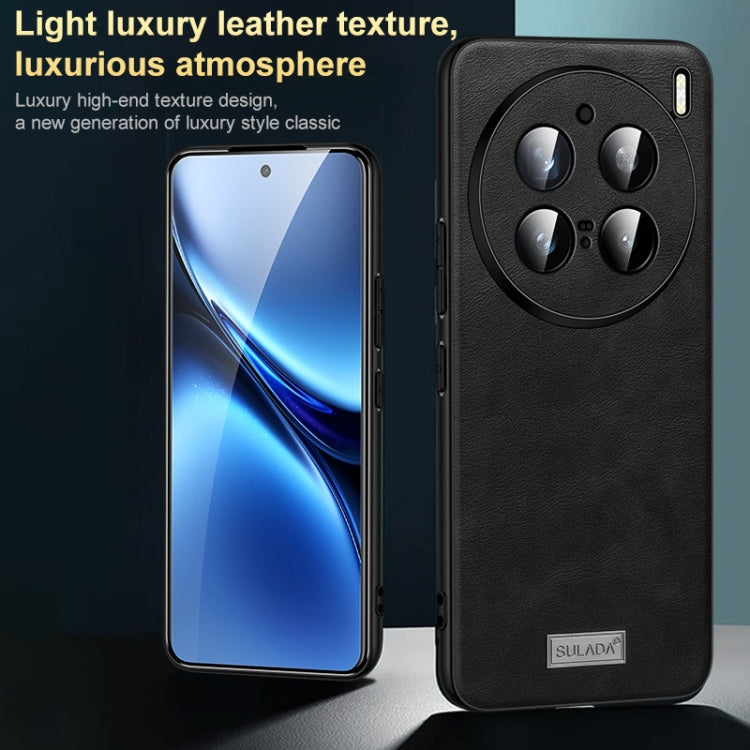 For vivo X100s Pro / X100 Pro SULADA Shockproof TPU + Handmade Leather Phone Case(Black) - vivo Tempered Glass by SULADA | Online Shopping UK | buy2fix