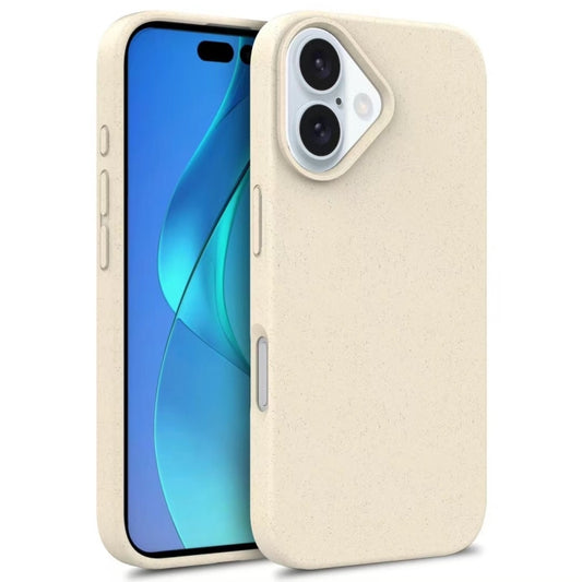 For iPhone 16 Wheat Straw TPU Phone Case(White) - iPhone 16 Cases by buy2fix | Online Shopping UK | buy2fix