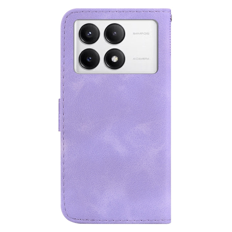 For Xiaomi Redmi K70 / K70 Pro Seven-shaped Embossed Leather Phone Case(Purple) - K70 Cases by buy2fix | Online Shopping UK | buy2fix