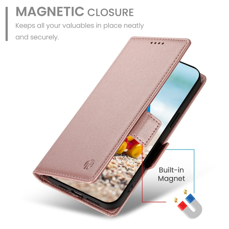 For Google Pixel 9 Pro Side Buckle Magnetic Frosted Leather Phone Case(Rose Gold) - Google Cases by buy2fix | Online Shopping UK | buy2fix