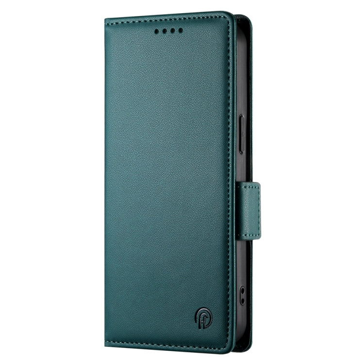 For Google Pixel 9 Pro Side Buckle Magnetic Frosted Leather Phone Case(Dark Green) - Google Cases by buy2fix | Online Shopping UK | buy2fix