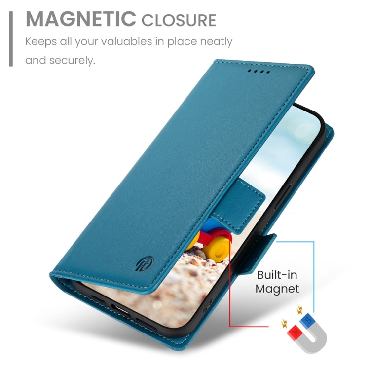 For Google Pixel 9 Side Buckle Magnetic Frosted Leather Phone Case(Blue) - Google Cases by buy2fix | Online Shopping UK | buy2fix