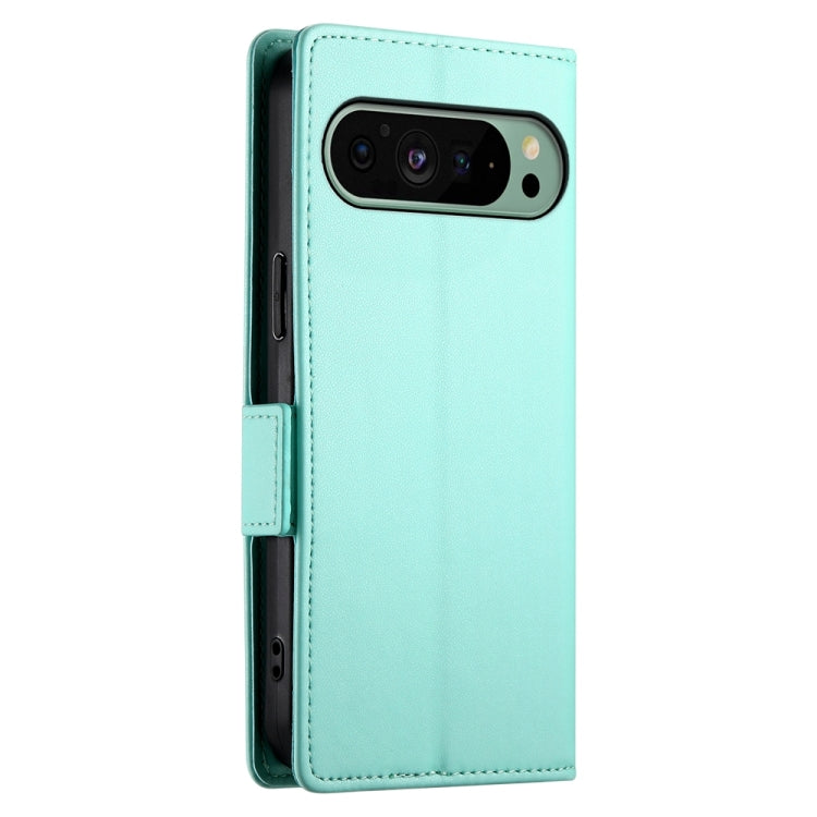 For Google Pixel 9 Side Buckle Magnetic Frosted Leather Phone Case(Mint Green) - Google Cases by buy2fix | Online Shopping UK | buy2fix