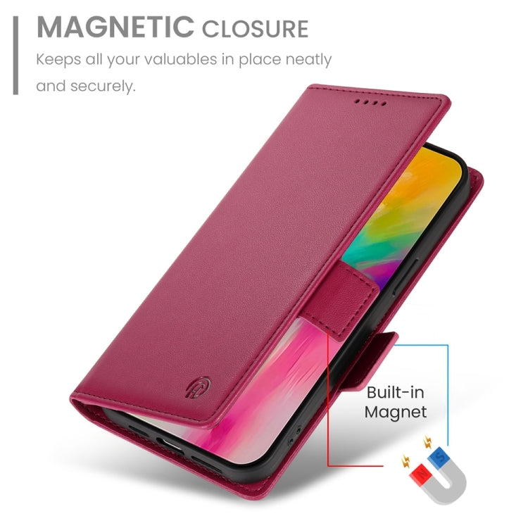 For iPhone 16 Pro Max Side Buckle Magnetic Frosted Leather Phone Case(Wine Red) - iPhone 16 Pro Max Cases by buy2fix | Online Shopping UK | buy2fix