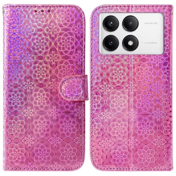 For Xiaomi Redmi K70 / K70 Pro Colorful Magnetic Buckle Leather Phone Case(Pink) - K70 Cases by buy2fix | Online Shopping UK | buy2fix