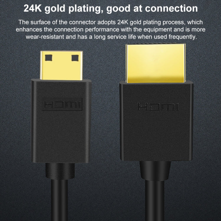 HDMI to Mini HDMI 4K UHD 18Gbps Video Connection Cable, Length:0.3m(Black) - Cable by buy2fix | Online Shopping UK | buy2fix