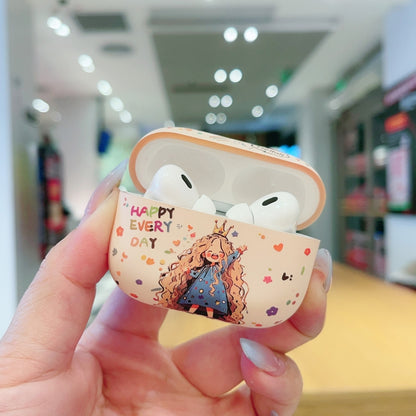 For AirPods 2 / 1 Girl Pattern Earbuds Box Frosted TPU Case(Crown) - For AirPods 1/2 by buy2fix | Online Shopping UK | buy2fix