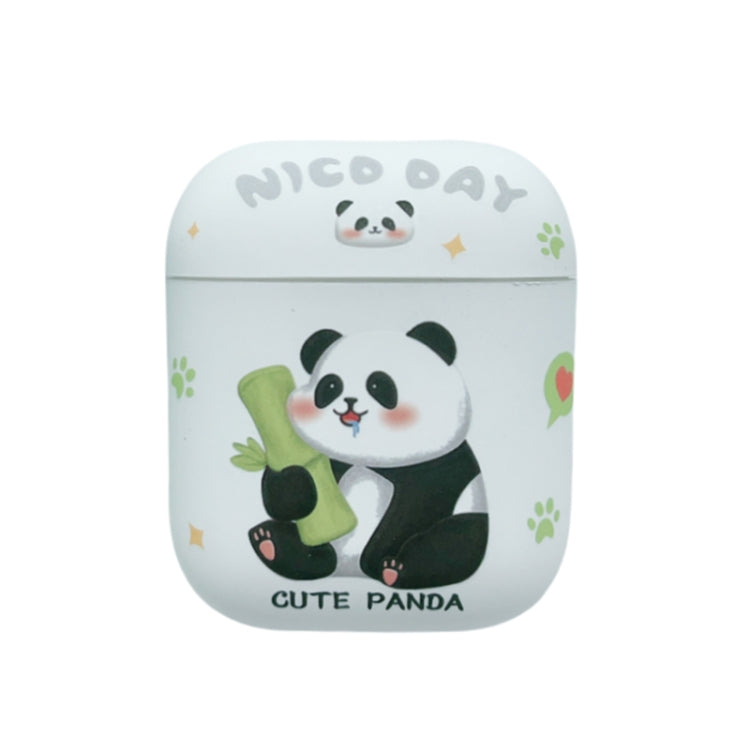 For AirPods 2 / 1 Panda Pattern Earbuds Box Frosted TPU Case(Cute Panda) - For AirPods 1/2 by buy2fix | Online Shopping UK | buy2fix