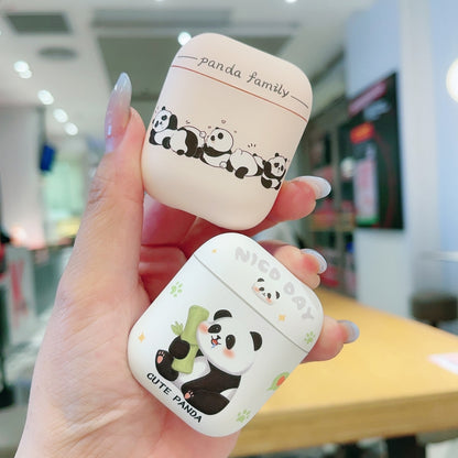 For AirPods Pro Panda Pattern Earbuds Box Frosted TPU Case(Cute Panda) - For AirPods Pro by buy2fix | Online Shopping UK | buy2fix