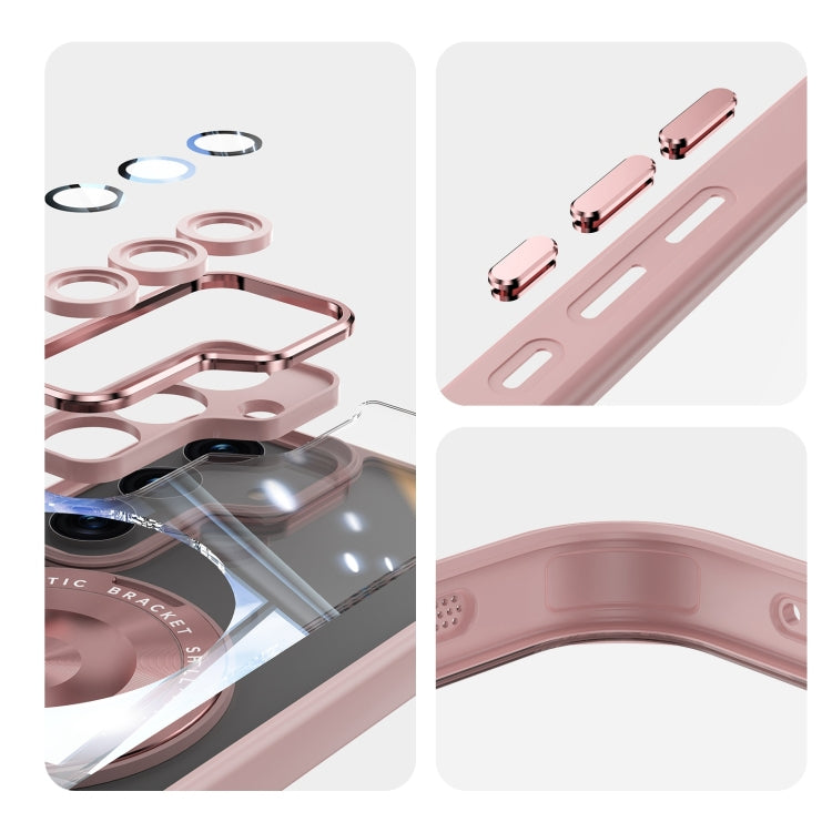 For Samsung Galaxy S25 5G 360 Holder MagSafe Acrylic Hybrid TPU Phone Case(Pink) - Galaxy S25 5G Cases by buy2fix | Online Shopping UK | buy2fix