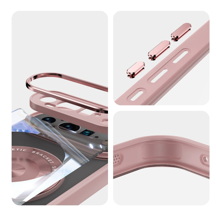 For Google Pixel 9 / 9 Pro 360 Holder Magsafe Acrylic Hybrid TPU Phone Case(Pink) - Google Cases by buy2fix | Online Shopping UK | buy2fix