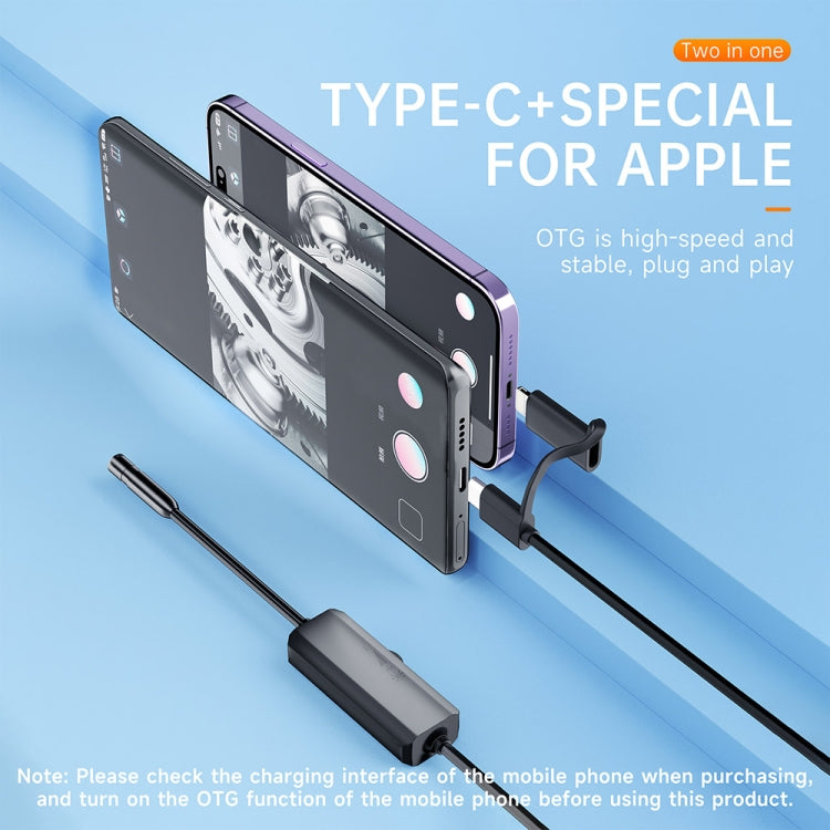 AN112 2 in 1 USB-C / Type-C + 8 Pin Interface 5.5mm HD Industry Endoscope, Length:3.5m Hard Tube -  by buy2fix | Online Shopping UK | buy2fix