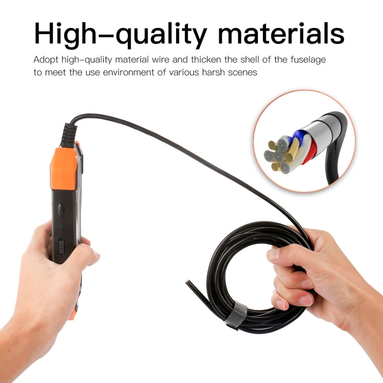 T20 4.3 inch IPS Screen 5.5mm Dual Camera IP67 Waterproof Hard Cable Digital Endoscope, Length:1m(Black Orange) -  by buy2fix | Online Shopping UK | buy2fix