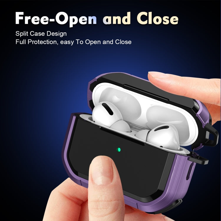 For AirPods 3 Armor TPU + PC Earbuds Box Protective Case with Metal Buckle(Black) - For AirPods 3 by buy2fix | Online Shopping UK | buy2fix