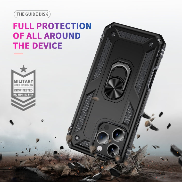 For iPhone 16 Pro Shockproof TPU Hybrid PC Phone Case with Holder(Black) - iPhone 16 Pro Cases by buy2fix | Online Shopping UK | buy2fix