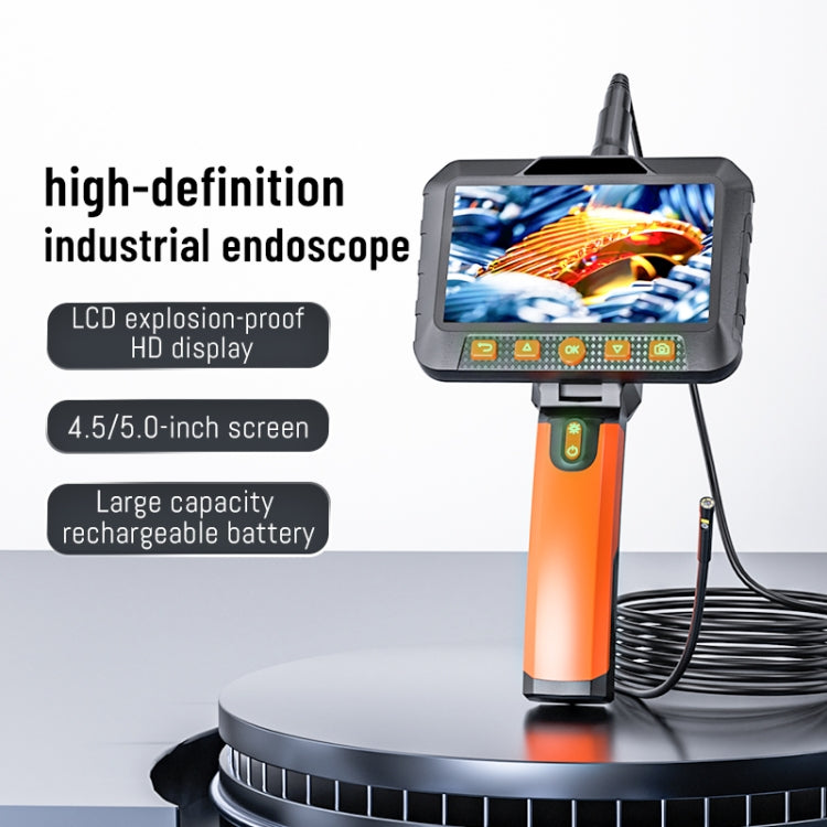 T27 5 inch IPS Color Screen 7.9mm Triple Camera Handheld Hard Cable HD Industrial Endoscope, Length:2m(Orange Black) -  by buy2fix | Online Shopping UK | buy2fix