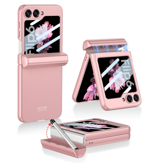 For Samsung Galaxy Z Flip6 GKK Integrated Magnetic Full Coverage Flip Phone Case with Pen Box+Pen(Pink) - Galaxy Z Flip6 5G Cases by GKK | Online Shopping UK | buy2fix