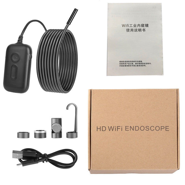 Y15 7.9mm Triple Camera WiFi Connected Hard Cable HD Industrial Endoscope, Length:3.5m(Black) -  by buy2fix | Online Shopping UK | buy2fix