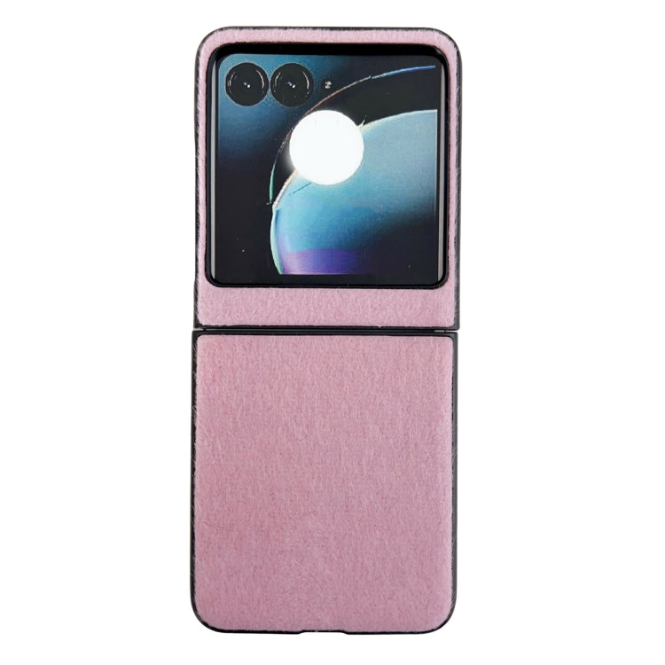 For Motorola Razr 50 Mink Plush PC Phone Case(Pink) - Motorola Cases by buy2fix | Online Shopping UK | buy2fix