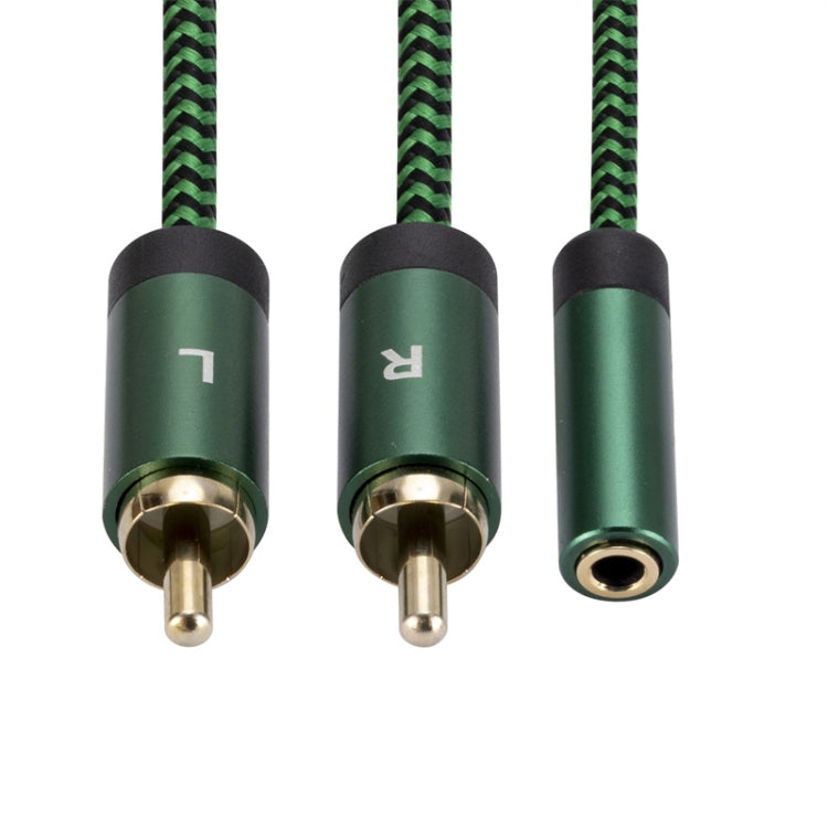 3.5mm Female to 2 RCA Male Audio Cable Amplifier Connector, Length:2m(Green) - RCA Cable by buy2fix | Online Shopping UK | buy2fix