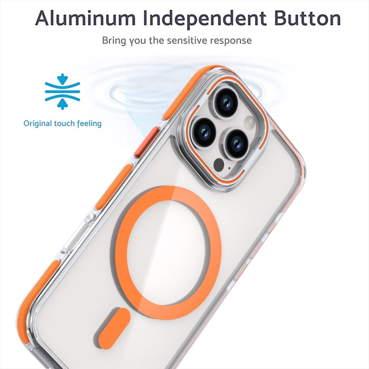 For iPhone 15 Pro Max Dual-Color Clear Acrylic Hybrid TPU Lens Flip Holder MagSafe Phone Case(Blue) - iPhone 15 Pro Max Cases by buy2fix | Online Shopping UK | buy2fix