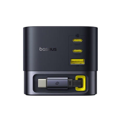 Baseus Super GaN 100W USB-C / Type-C Retractable Cable Desktop Charger, Specification:EU Plug(Black) - Multifunction Charger by Baseus | Online Shopping UK | buy2fix