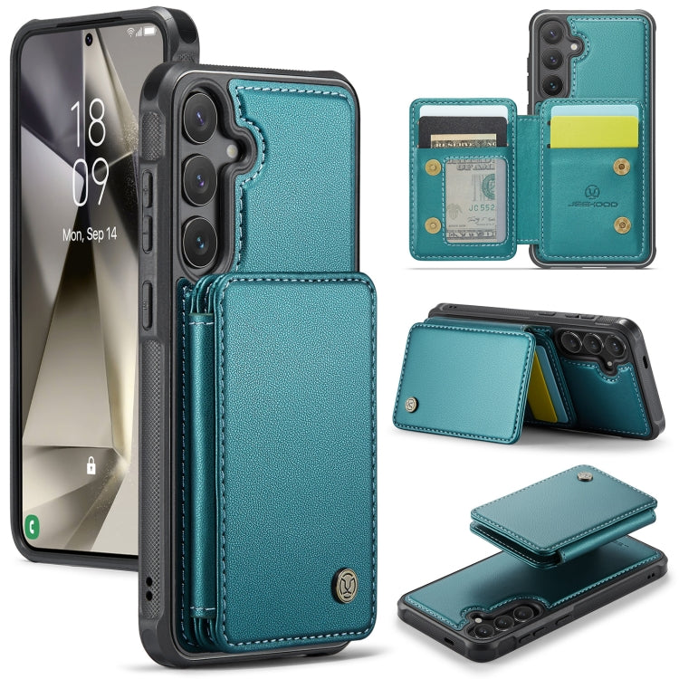 For Samsung Galaxy S24+ 5G JEEHOOD J05 Business Magnetic Style RFID Leather Phone Case(Blue Green) - Galaxy S24+ 5G Cases by JEEHOOD | Online Shopping UK | buy2fix