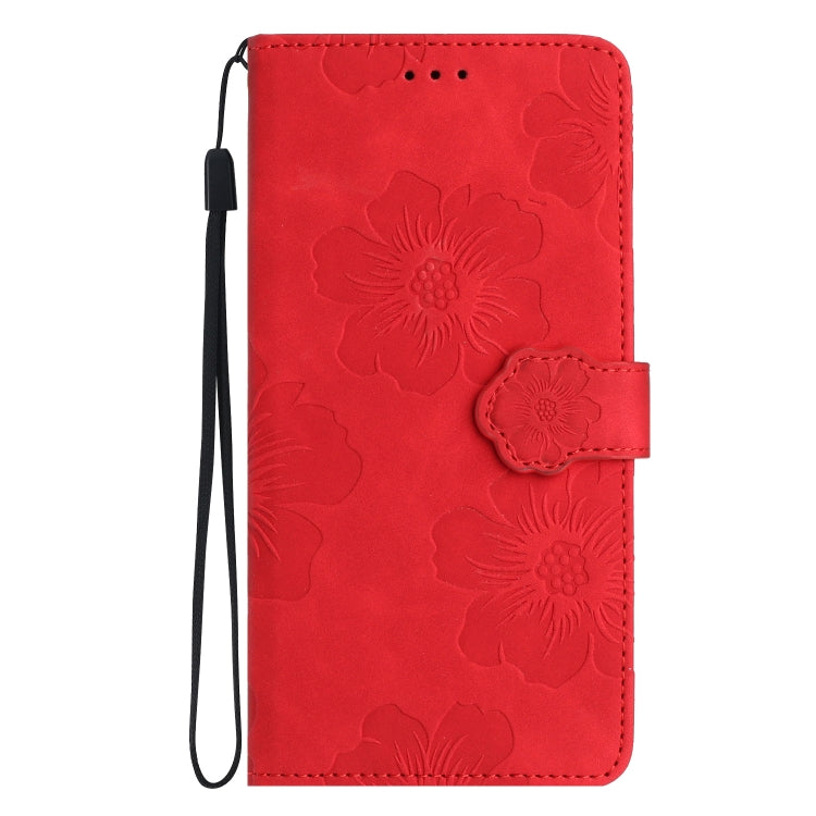 For Samsung Galaxy S25+ 5G Flower Embossing Pattern Leather Phone Case(Red) - Galaxy S25+ 5G Cases by buy2fix | Online Shopping UK | buy2fix