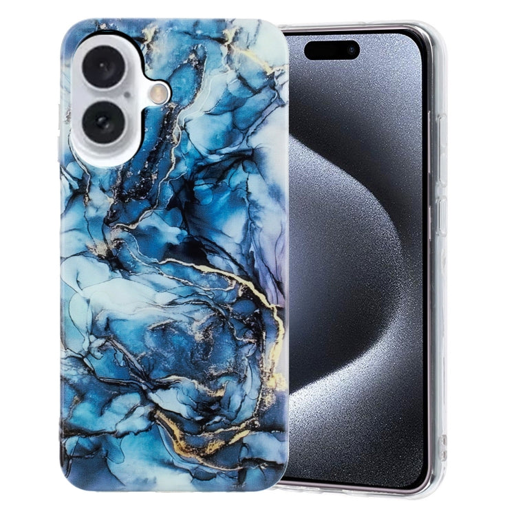 For iPhone 16 IMD Marble TPU Phone Case(Grey) - iPhone 16 Cases by buy2fix | Online Shopping UK | buy2fix