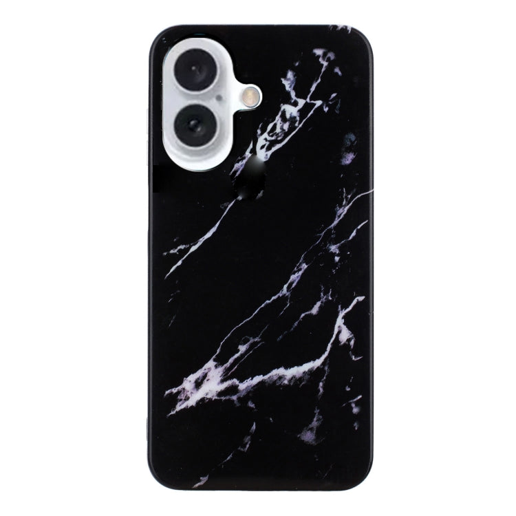 For iPhone 16 IMD Marble TPU Phone Case(Black) - iPhone 16 Cases by buy2fix | Online Shopping UK | buy2fix